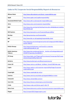 Download Links to PLC Corporate Social Responsibility Reports