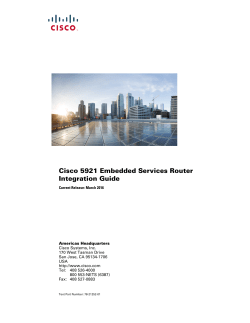 Cisco 5921 Embedded Services Router Integration Guide