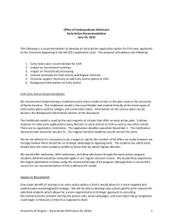 Admissions - Early Action