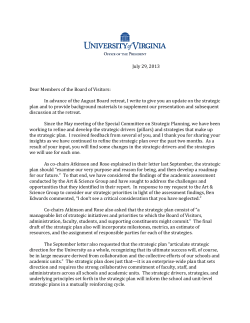 Letter from President Sullivan to BOV - Strategic Plan Update