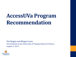 Presentation - Pat Hogan and Megan Lowe - AccessUVa