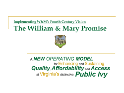 Presentation - Todd Stottlemyer - The William and Mary Promise