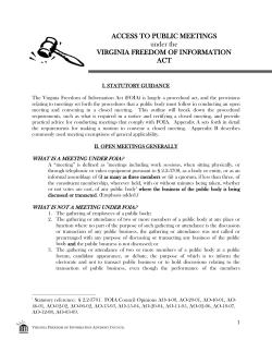 Access to Public Meetings Handout