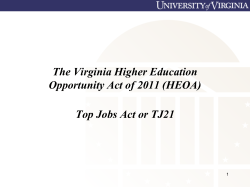 Higher Education Advisory Council Update