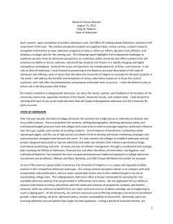 Admissions Report