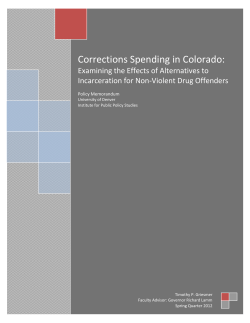 Corrections Sending in Colorado: Examining the Effects of Alternatives to Incarceration for Non-Violent Drug Offenders