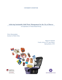Achieving Solid Waste Management for the City of Denver