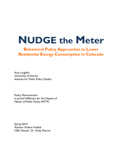 Nudge the Meter: Behavioral Policy Approaches to Lower Residential Energy Consumption in Colorado