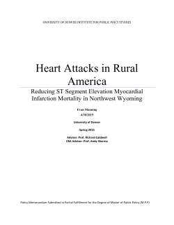 Heart Attacks in Rural America: Reducing ST Segment Elevation Myocardial Infarction Mortality in Northwest Wyoming