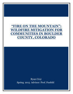 Fire on the Mountain: Wildfire Mitigation for Communities in Boulder County, Colorado