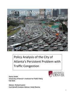 Policy Analysis of the City of Atlanta's Persistent Problem with Traffic Congestion