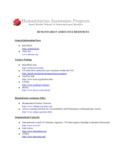 General Humanitarian Assistance Resources