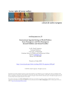 International Agenda-Setting in World Politics: Issue Emergence and Non-Emergence Around Children and Armed Conflict