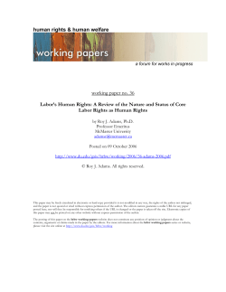 Labor&rsquo;s Human Rights: A Review of the Nature and Status of Core Labor Rights as Human Rights