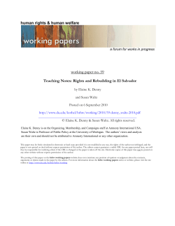 Teaching Notes: Rights and Rebuilding in El Salvador