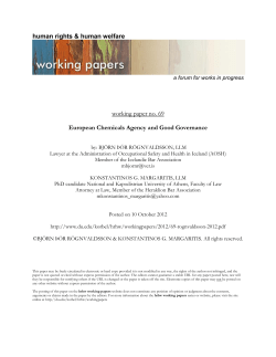 European Chemicals Agency and Good Governance