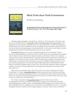Much Truth about Truth Commissions