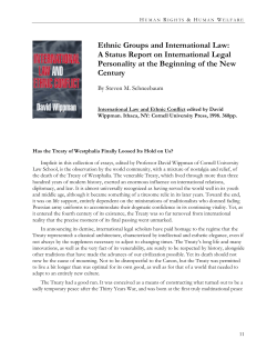 Ethnic Groups and International Law: A Status Report on International Legal Personality at the Beginning of the New Century