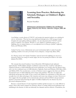Learning from Practice: Reframing the Scholarly Dialogue on Children&rsquo;s Rights and Sexuality
