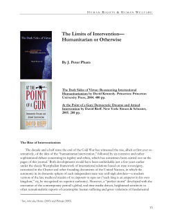 The Limits of Intervention&mdash;Humanitarian or Otherwise