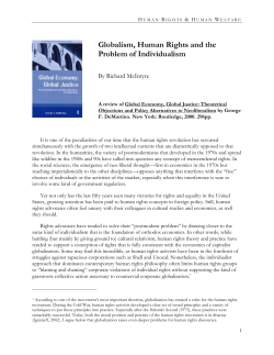 Globalism, Human Rights and the Problem of Individualism