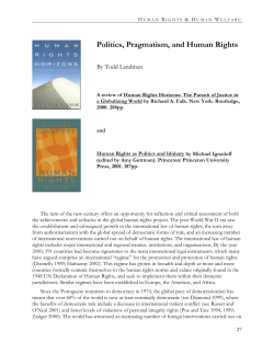 Politics, Pragmatism and Human Rights