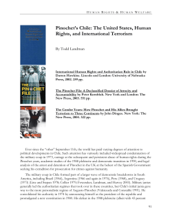 Pinochet&rsquo;s Chile: The United States, Human Rights, and International Terrorism