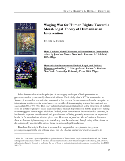 Waging War for Human Rights: Toward a Moral-Legal Theory of Humanitarian Intervention
