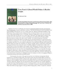 Tom Farer&rsquo;s Liberal World Order: A Realist Utopia