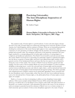 Practicing Universality: The Inter-Disciplinary Imperatives of Human Rights