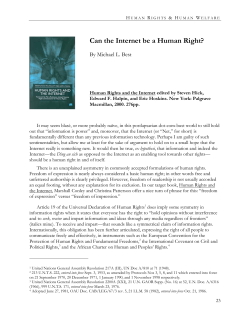 Can the Internet be a Human Right?