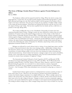 The Irony of Refuge: Gender-Based Violence against Female Refugees in Africa