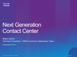 Next Generation Contact Center - Mario Gianni