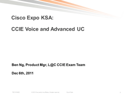 CCIE Voice and Advanced UC - Ben Ng