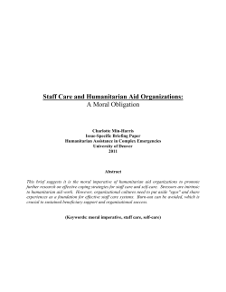 Staff Care and Humanitarian Aid Organizations: A Moral Obligation - Charlotte Min-Harris