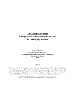 The European Union: Humanitarian Assistance and Food Aid in Developing Nations - Lucy Meliksetian