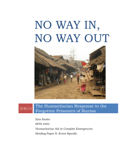 No Way In, No Way Out: The Humanitarian Response to the Forgotten Prisoners of Burma - Erin Kesler