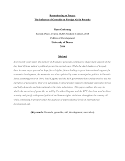 "Remembering to Forget: The Influence of Genocide on Foreign Aid in Rwanda" by Ryan Goehrung