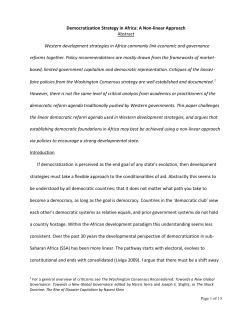 Democratization Strategy in Africa: a Nonlinear Approach