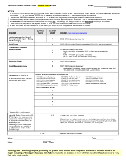 Criminology major requirements worksheet