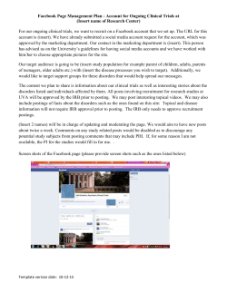Facebook Management Plan