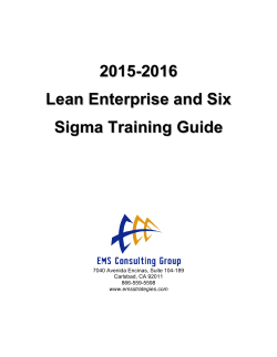 Lean and Six Sigma Training Catalog