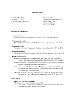 David Ciepley CV