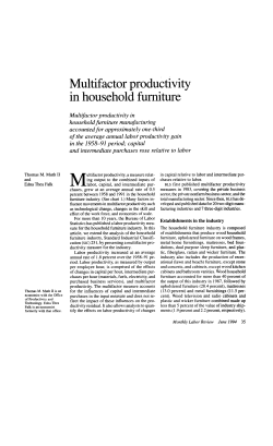 Multifactor Productivity in Household Furniture. June 1994.