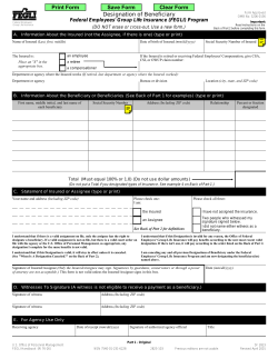 Designation of Beneficiary Federal Employees Group Life Insurance Program