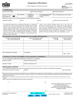 Designation of Beneficiary Federal Employees Retirement System