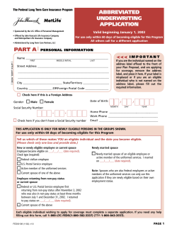Abbreviated Underwriting Application