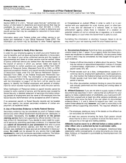 Statement of Prior Federal Service