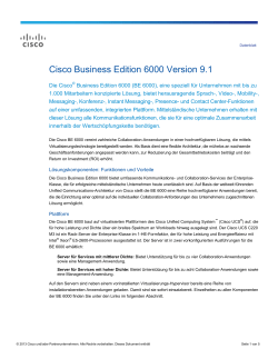 Cisco Business Edition 6000 Version 9.1 Datenblatt