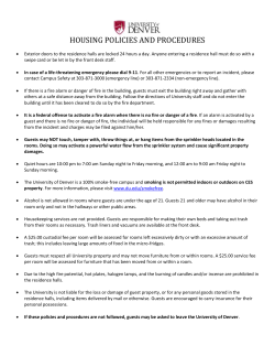 Housing Policies and Procedures